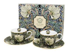 Filiżanki espresso ze spodkami 110 ml komplet 2 szt. PIMPERNEL William Morr