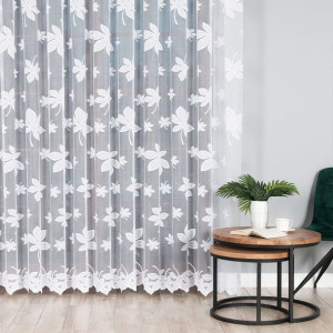 Firanka żakardowa z błyskiem po całości, 250cm, kolor biały 090469