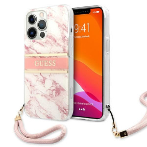 Etui Guess GUHCP13XKMABPI Apple iPhone 13 Pro Max różowy/pink hardcase Marb