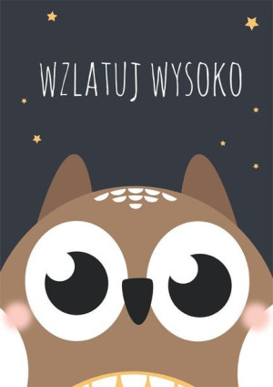 Sowa ciemne tło - plakat 50x70 cm