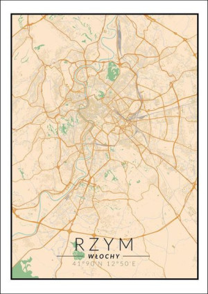 Rzym mapa kolorowa - plakat 60x80 cm