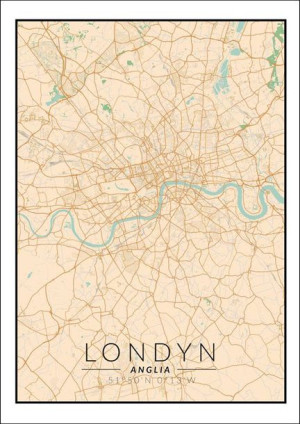 Londyn mapa kolorowa - plakat 40x50 cm