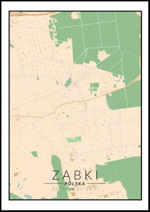 Ząbki mapa kolorowa - plakat 29,7x42 cm