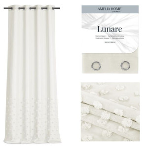 AmeliaHome Firana na przelotkach LUNARE 140X270 kremowa