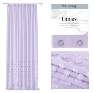 AmeliaHome Firana na taśmie LUNARE 140X270 lawendowa