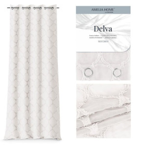AmeliaHome Firana na przelotkach DELVA 140X270 kremowa