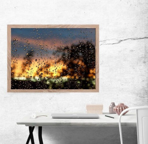 Krople na szybie - plakat 40x30 cm