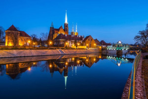 Wrocław, wieczorne widoki - plakat 29,7x21 cm