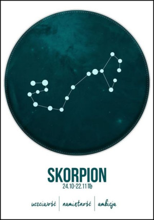 Znak zodiaku, Skorpion - plakat 40x50 cm