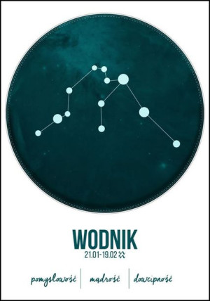 Znak zodiaku, Wodnik - plakat 59,4x84,1 cm