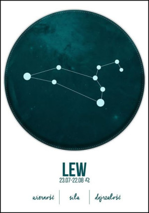 Znak Zodiaku, Lew - plakat 42x59,4 cm