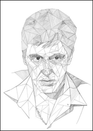 Geometryczny Al Pacino - plakat 59,4x84,1 cm