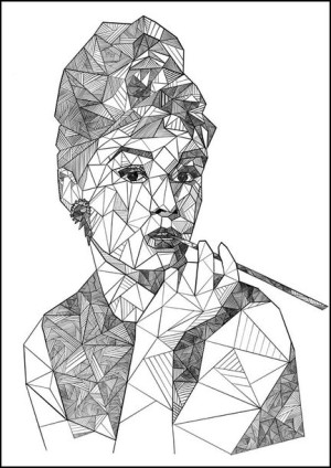 Geometryczna Audrey Hepburn - plakat 40x50 cm