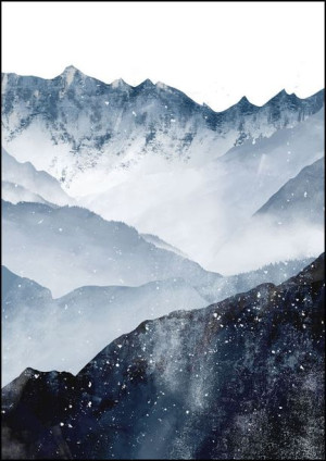 Wzgórza, poranek - plakat 70x100 cm