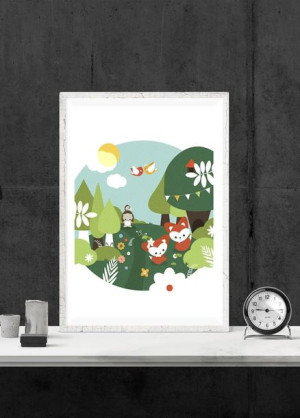Wiosna w Zaczarowanym Lesie - plakat 40x60 cm