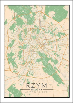 Rzym mapa kolorowa - plakat 70x100 cm