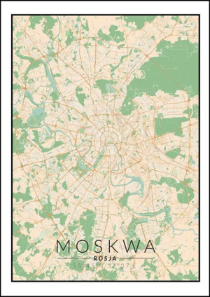 Moskwa mapa kolorowa - plakat 42x59,4 cm