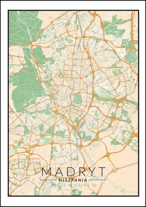 Madryt mapa kolorowa - plakat 70x100 cm