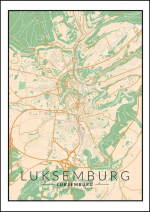 Luksemburg mapa kolorowa - plakat 30x40 cm