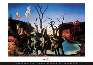 Salvador Dali Swans Reflecting Elephants - plakat 91,5x61 cm