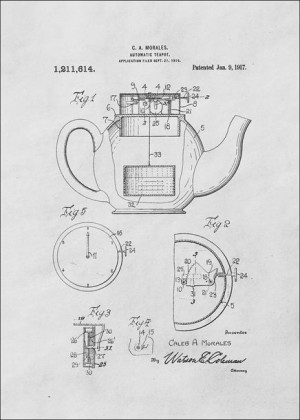 Patent Dzbanek na herbatę Projekt z 1917 - plakat 61x91,5 cm
