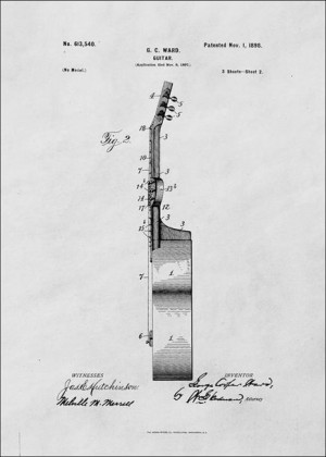 Patent GC Ward Gitara Projekt z 1898 - plakat 60x80 cm