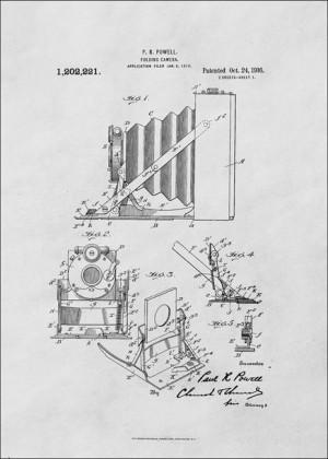 Patent Kamera Składana Projekt z 1916 - plakat 21x29,7 cm