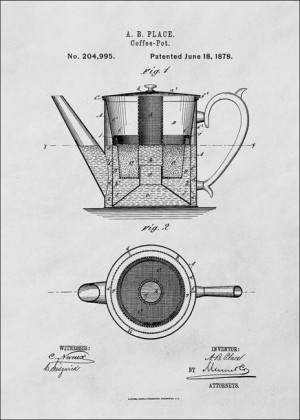 Patent Kawiarka Projekt z1878 - plakat 20x30 cm