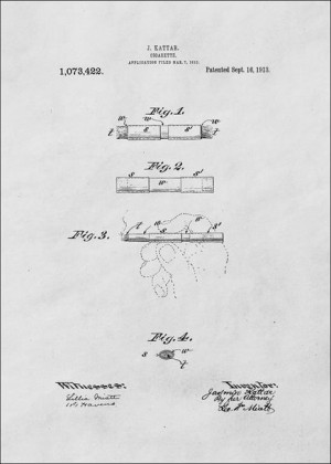 Patent Papieros Projekt z 1913 - plakat 29,7x42 cm