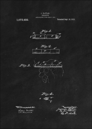 Patent Papieros Projekt z 1913, black - plakat 42x59,4 cm