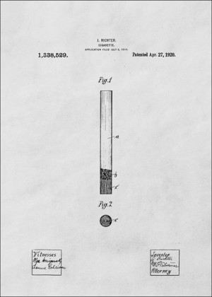 Patent Papieros Projekt z 1920 - plakat 40x50 cm