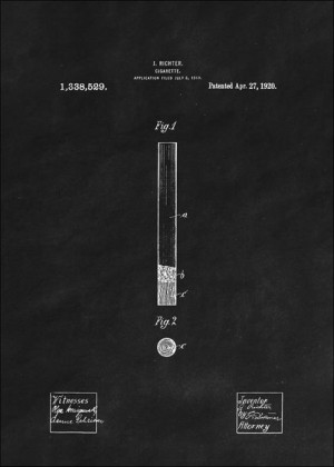 Patent Papieros Projekt z 1920, black - plakat 40x60 cm