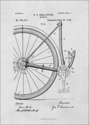 Patent Rower Projekt z 1892 - plakat 42x59,4 cm