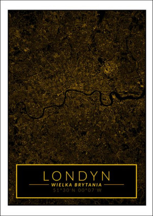 Londyn mapa złota - plakat 61x91,5 cm