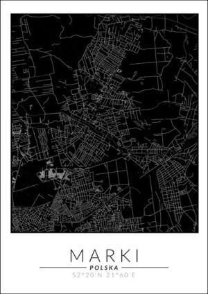Marki mapa czarna - plakat 61x91,5 cm