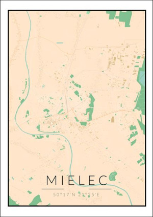 Mielec mapa kolorowa - plakat 20x30 cm