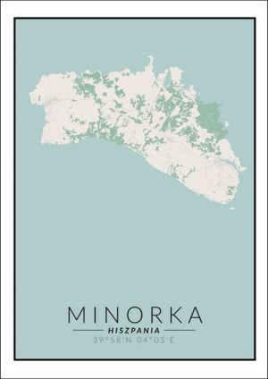 Minorka mapa kolorowa - plakat 60x80 cm