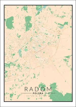 Radom mapa kolorowa - plakat 60x80 cm