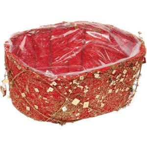 Osłonka Baza Pod Stroik Czerwona 19 Cm