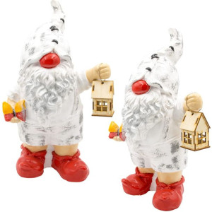 Duża Figurka 45cm Skrzata Z Latarnią Gnom Krasnal