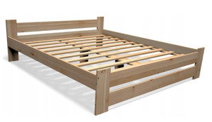 ŁÓŻKO DREWNIANE sosnowe 140x200 + STELAŻ producent