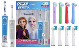 2x Szczoteczka Elektryczna Oral B Dla Dzieci I Dorosłych Końcówki