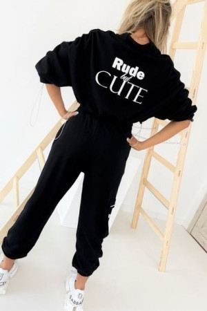 Komplet dresowy RUDE BUT CUTE czarny