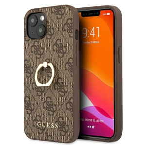 Guess 4G Ring Stand | Etui do iPhone 13 Mini - BROWN