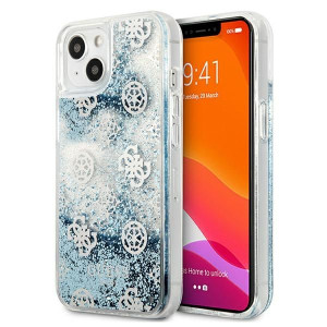 Guess Peony Liquid Glitter | Etui do iPhone 13 - BLUE