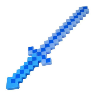 MINECRAFT Miecz ze światłem i z dźwiękiem pixelowy niebieski