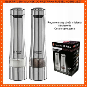 2 Szt Elektryczny Młynek Do Przypraw Russel Hobbs.