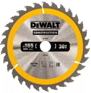 DeWALT tarcza piła do drewna 165mm 20mm 30z DT1935