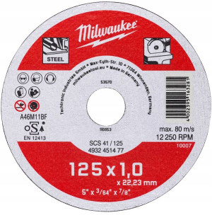 Tarcza do metalu 125x1 INOX CONTRACTOR MILWAUKEE