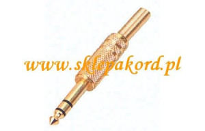 Wtyk Jack 6.3 stereo złoty metal